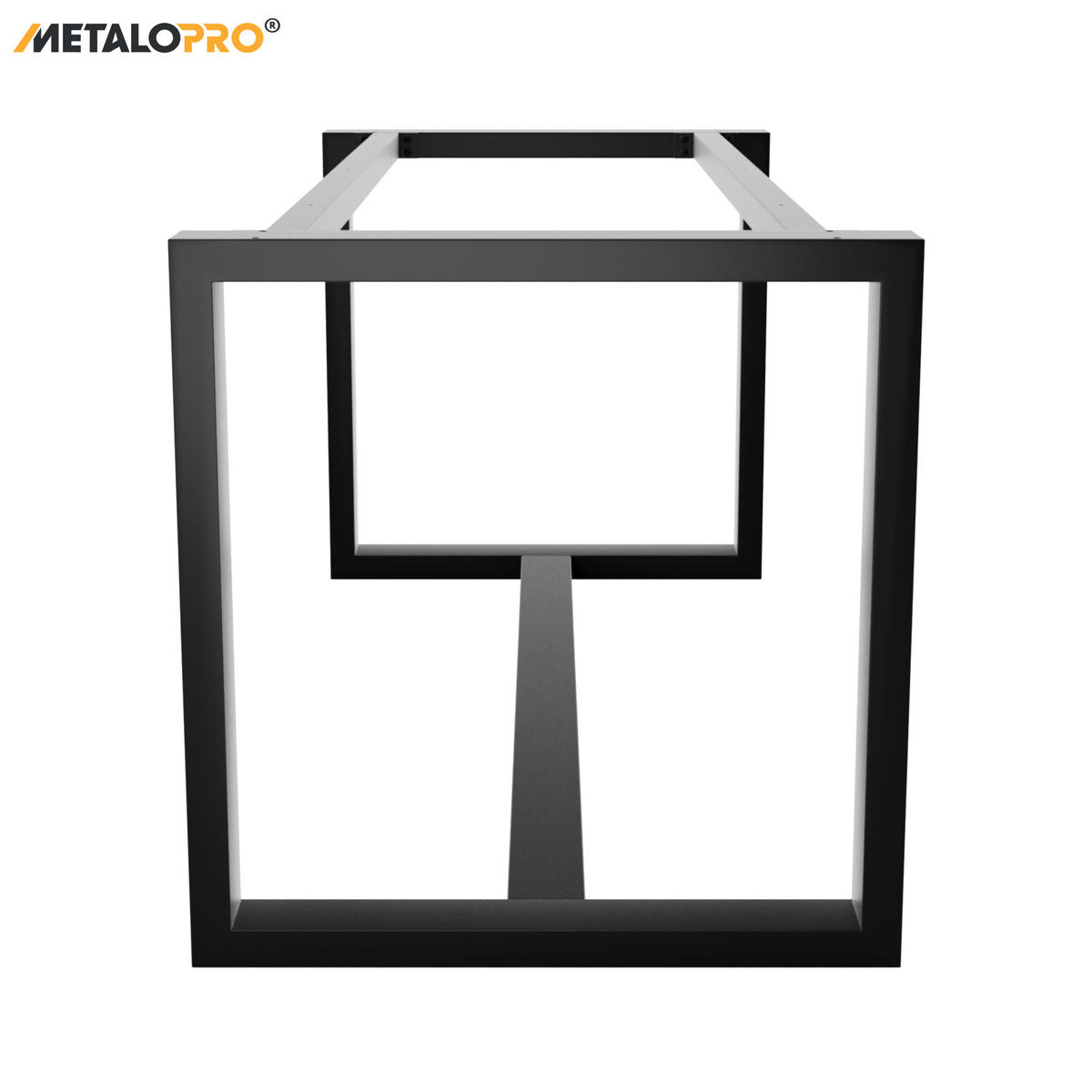 TISCHBEINE Porto Metall Schwarz 140/70/72 cm - Schwarz, Metall (70/72/140cm) - Metalo Pro