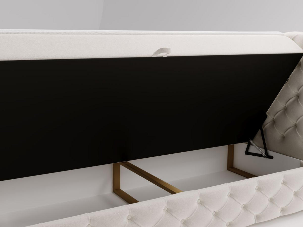 BOXBETT Canolo 140x200 Cremige - Creme, Holz/Textil (140/200cm) - Graingold