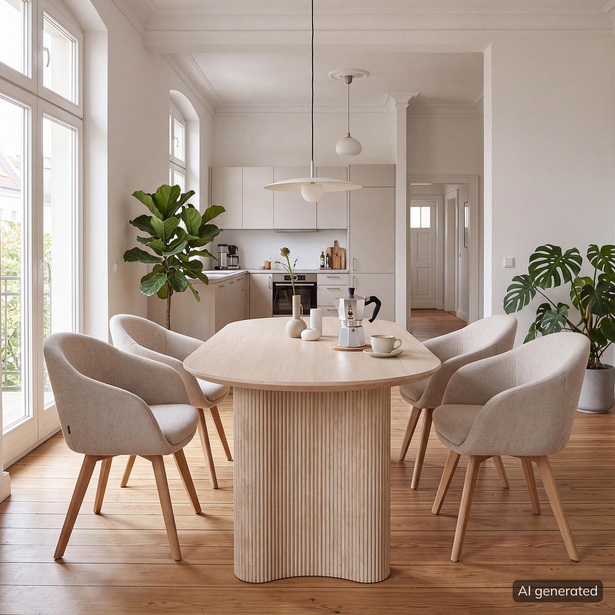 ESSTISCH - oval - Travertin Stein Dekor - Beige, Holzwerkstoff (90/180/75cm) - home24