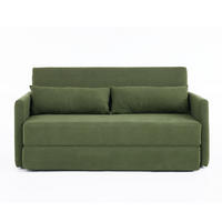 2-SITZER SCHLAFSOFA Cord Grün mit Kissen und Magazintaschen - Grün, Holzwerkstoff/Textil (165/67/212cm) - WISHDOR