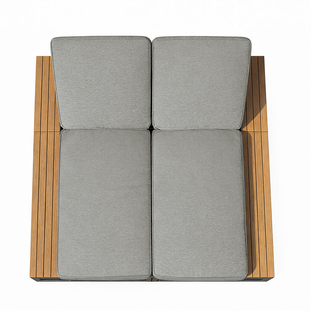 SONNENLIEGE aus Metall & wasserabweisendem Stoff 184x159x73 cm in Grau - Grau, Metall (159/73/184cm) - Modfu