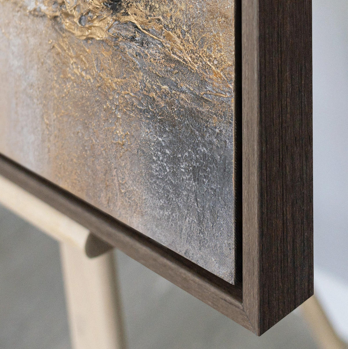 GEMÄLDE Abstrakte Stadt Schattenfugenrahmen Grau 70x50 cm - Grau, Holz (70/50cm) - YS-art gallery
