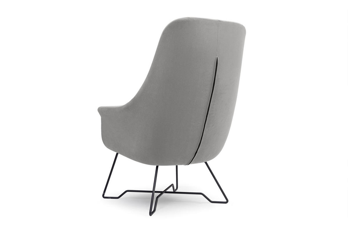 SESSEL SEDUTA, Modern Polstersessel Loungesessel, Velours-Stoff Grau - Grau, Holz/Metall (72.5/101.5/83cm) - MASSENO