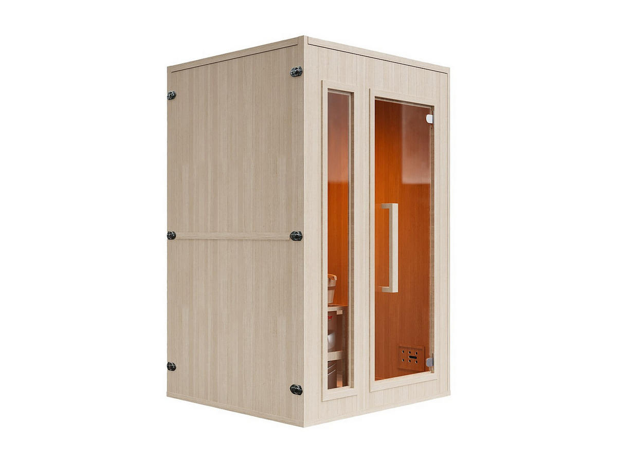 FINNISCHE Sauna - 2 Personen - Holz, Platte - Naturfarben Hell - - Naturfarben, Holz (120/190/120cm) - Vente-Unique