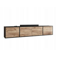 TV-LOWBOARD EDI 4 Schwarz / Craft Gold Eiche – 4-türig - Honigeiche/Schwarz, Holzwerkstoff (206.4/42/38.9cm)