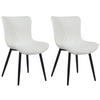 STUHL 2er Set Lederlook weiß - Schwarz/Weiß, Textil/Metall (50/80.5/62cm) - CLP