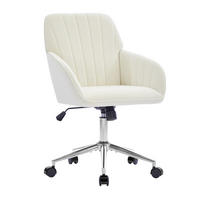 BÜRODREHSTUHL höhenverstellbar 50-59 cm Samt Weiß - Weiß, Metall (60/97/62cm) - Meubliv