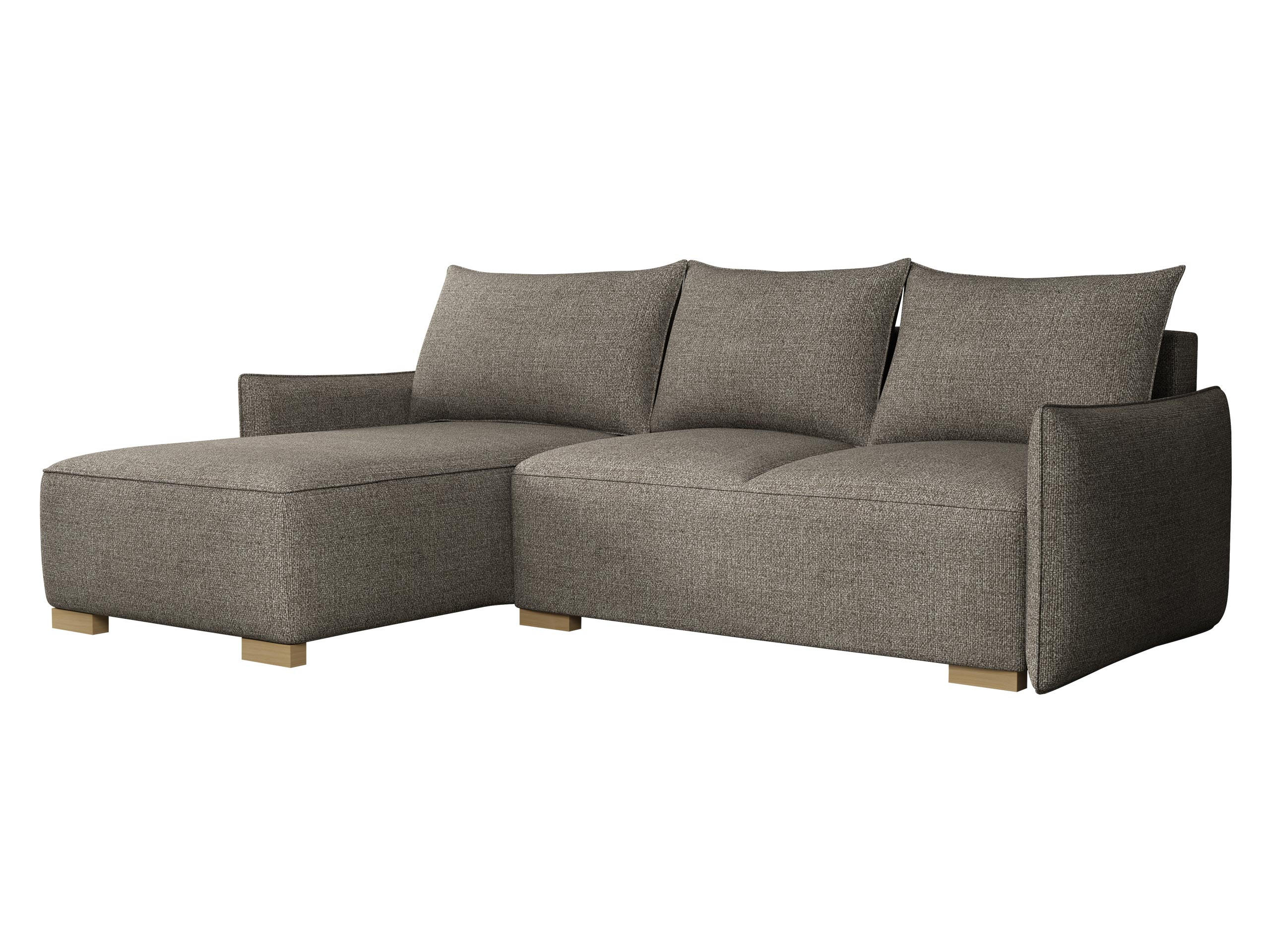 ECKSCHLAFSOFA Focus L - Hellbraun/Naturfarben, Holz/Textil (240/155cm) - MIRJAN24