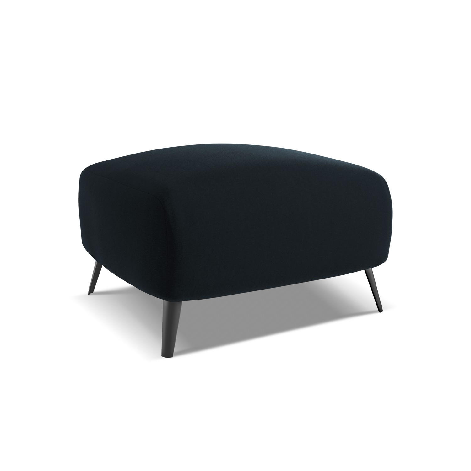 POUF Samt Stoff Blau - Blau/Schwarz, Textil/Metall (65/44/65cm) - LaMiaSofa