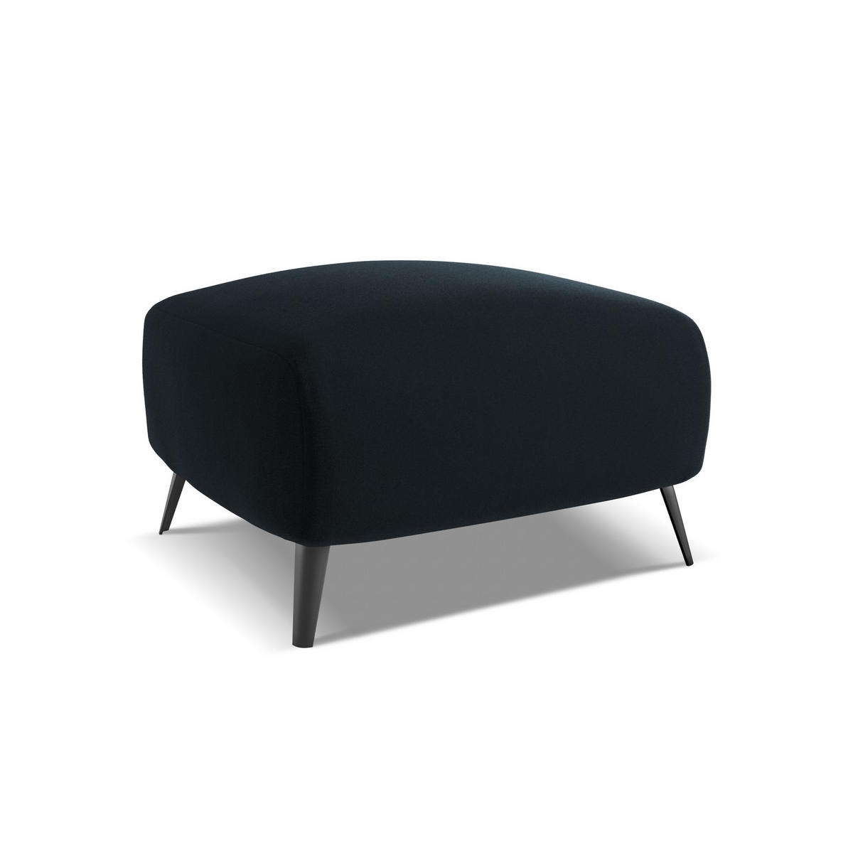 POUF Samt Stoff Blau - Blau/Schwarz, Textil/Metall (65/44/65cm) - LaMiaSofa