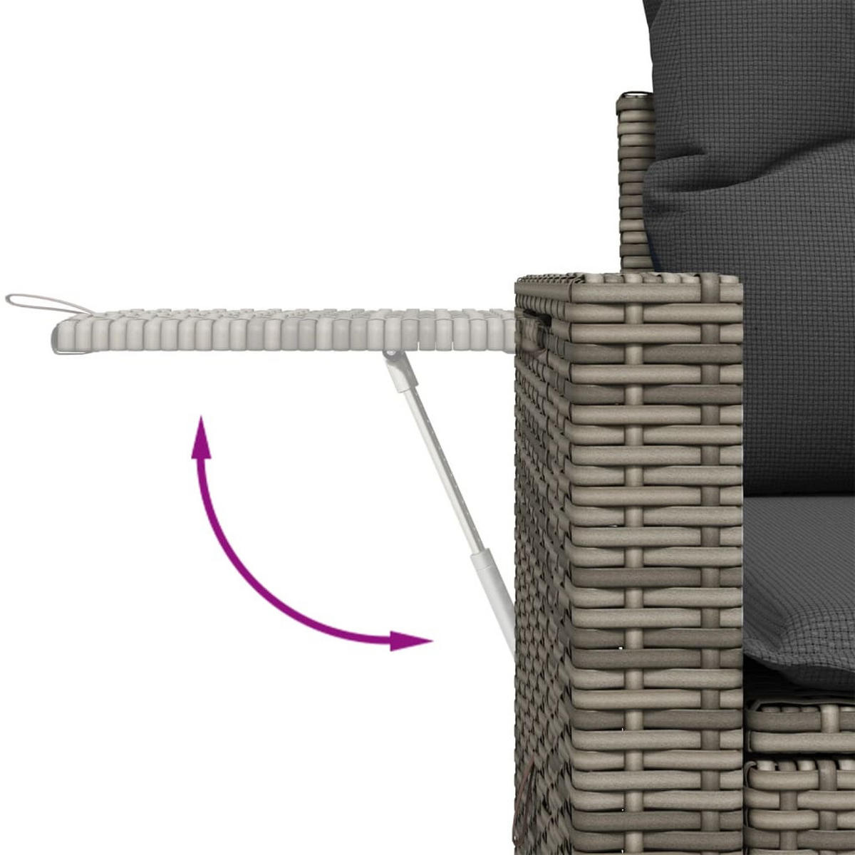 GARTENSOFA 2-Sitzer Mit Kissen Grau Poly Rattan - Grau, Kunststoff (124/69/62cm) - vidaXL