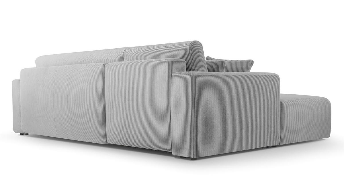 ECKSOFA L Form Catea Hellgrau 279/145/84 cm Links mit Schlaffunktion - Hellgrau/Schwarz, Kunststoff/Textil (145/279cm) - AX Living