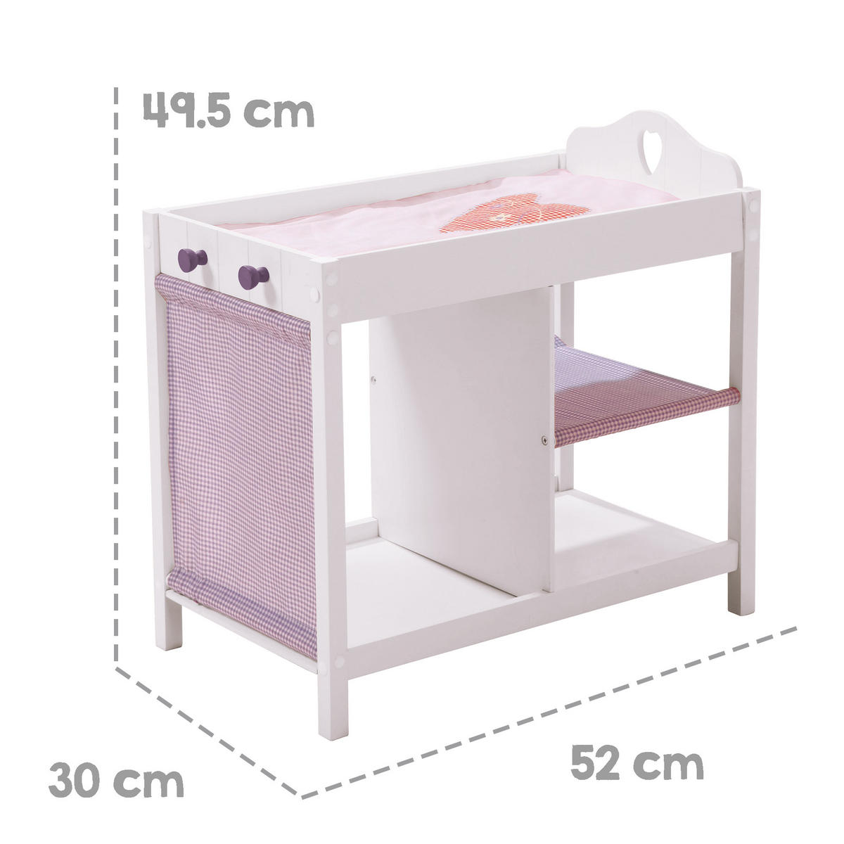 PUPPENKOMMODE Fienchen - Rosa, Holzwerkstoff (30/49.5/52cm) - Roba