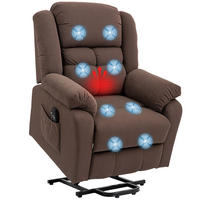 MASSAGESESSEL DE-06423 45° Lift, 150° neigbar, 8 Massagepunkte Dunkelbraun - Braun, Textil/Metall (92/104/102cm) - ComfortXL