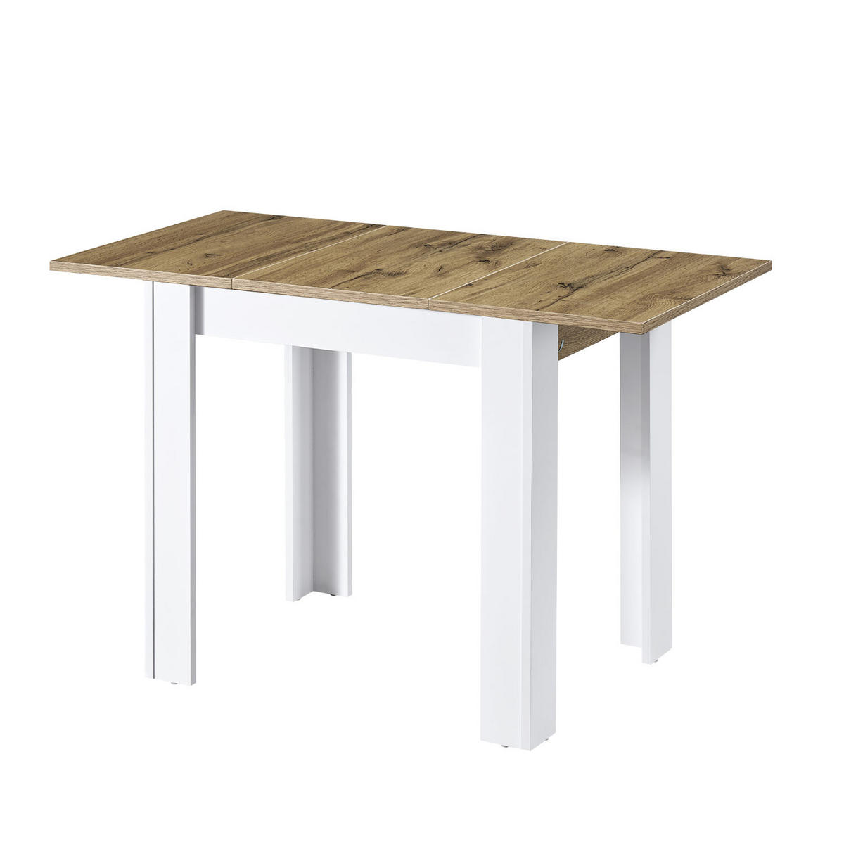 ESSTISCH LIVIUS 80-120/60/74 cm - Weiß/Eiche Artisan, Holzwerkstoff (80/60/74cm) - B&D Home