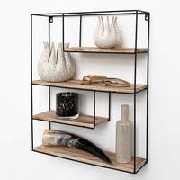 WANDREGAL Schwarzes aus Metall - Rechteckig - 55x45x11 cm - Schwarz, Metall (45/55/11cm) - IVOL