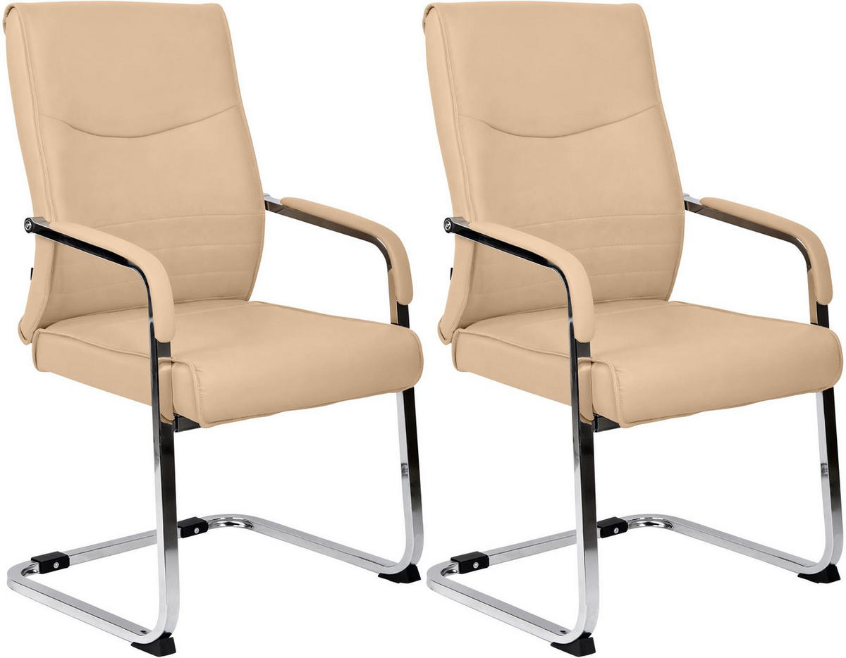 SCHWINGSTUHL 2er Set Lederlook Khaki - Dunkelgelb, Textil/Metall (55/88/60cm) - CLP