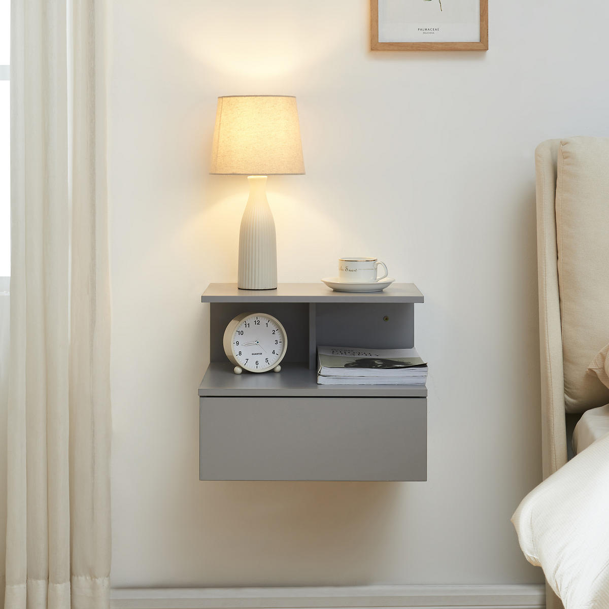 WANDSCHRANK Amberg - Hellgrau, Holzwerkstoff (40/31/35cm) - [en.casa]