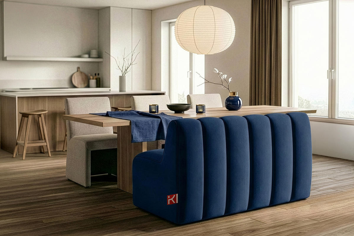 ESSZIMMERBANK CORDA, Dunkelblau - Dunkelblau, Holz/Holzwerkstoff (123/78/71cm) - KONSIMO®
