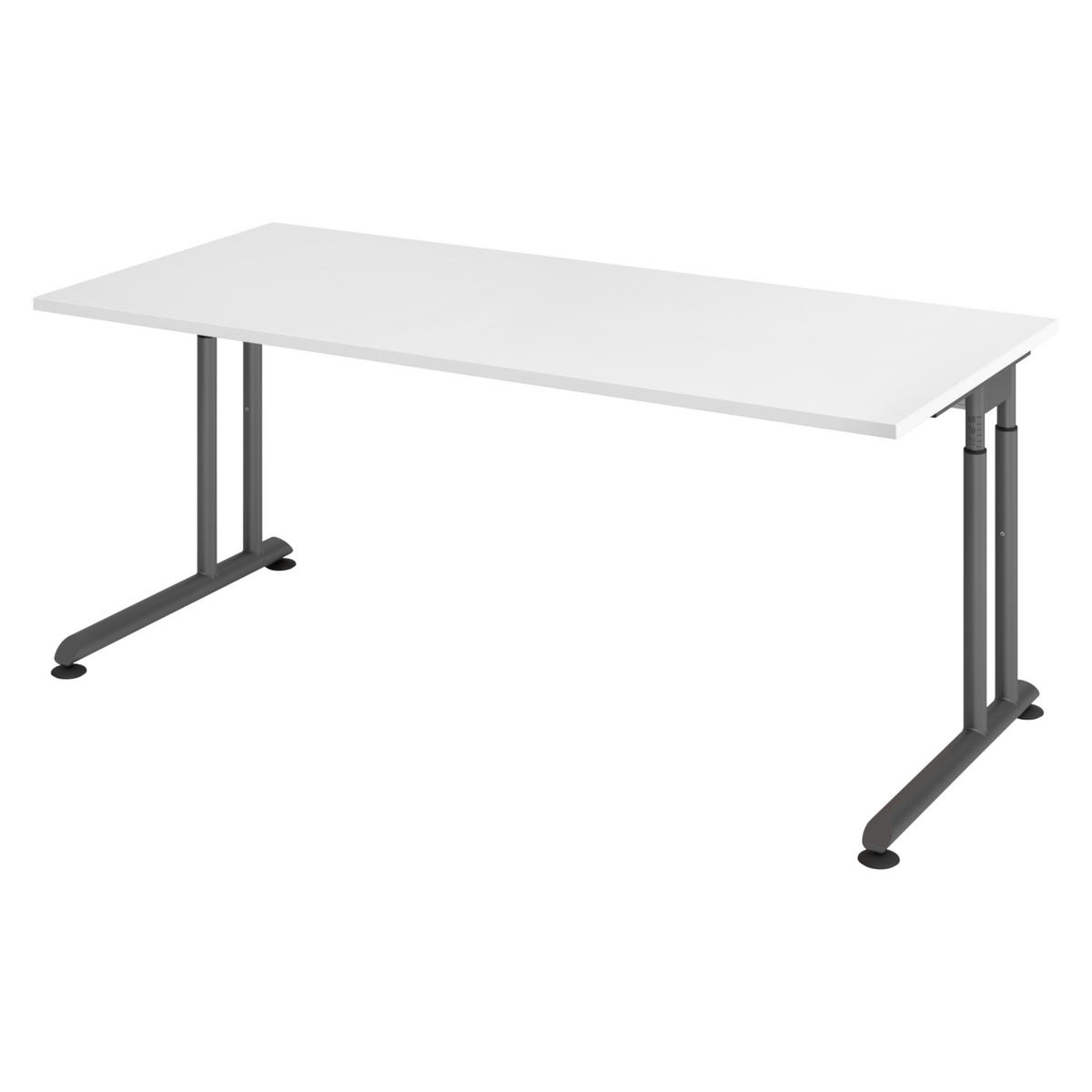SCHREIBTISCH Serie-Z 80/180/74 cm in Weiß/Graphitfarben - Graphitfarben/Weiß, Holzwerkstoff (80/180/74cm) - bümö