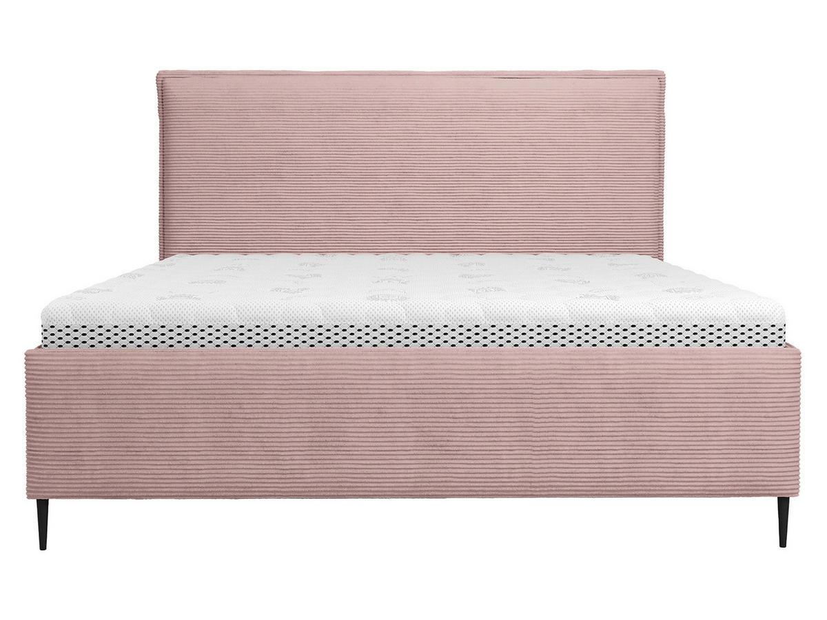 POLSTERBETT Puretta - Hellrosa/Schwarz, Holzwerkstoff/Textil (180/200cm) - MIRJAN24