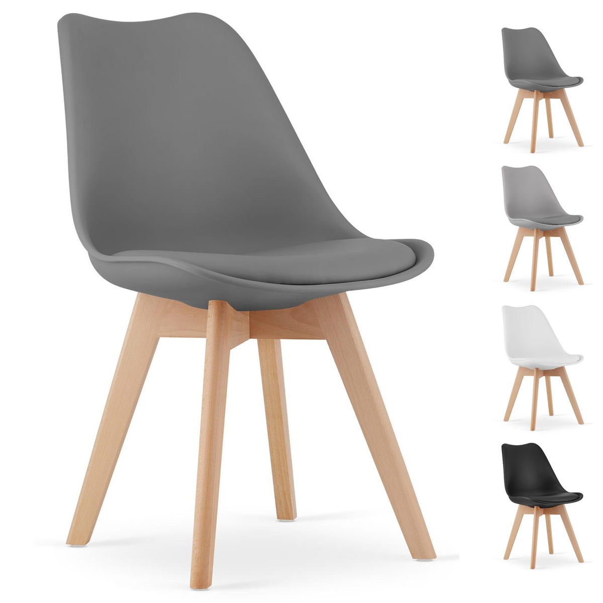 STUHL MARK Graphit x 1 49x82x43 cm - Graphitfarben, Holz/Kunststoff (49/82/43cm) - Komodee