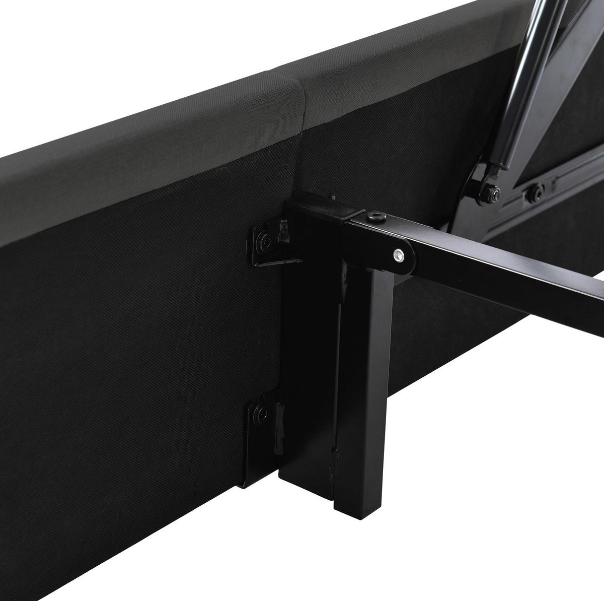 BETT mit Bettkasten 140x200 cm Leinen Grau - Grau, Metall (140/200cm) - Meubliv