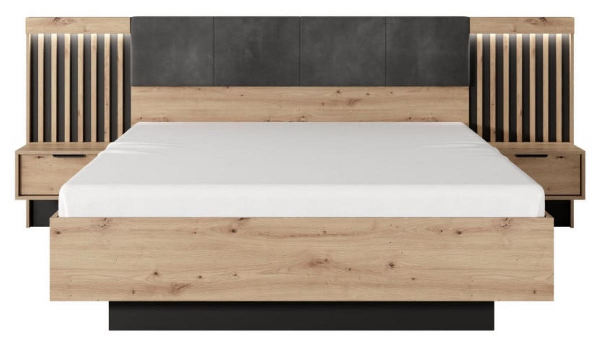 NACHTTISCH Antrazit Artisan Eiche Mit Lamellen 50.4x39.6x104 cm - Multicolor, Holzwerkstoff (50.4/104/39.6cm) - Sepro Meble