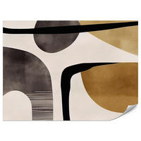 FOTOTAPETE für Wohnzimmer Retro Geometrische Formen Vintage 300x210 - Beige/Schwarz, Papier (300/210cm) - Muralo