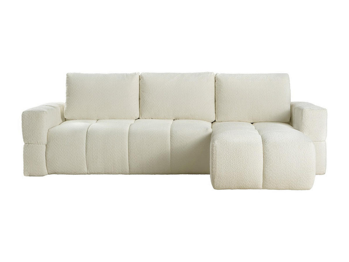 ECKSOFA mit Schlaffunktion - Ecke wechselbar - Bouclé-Stoff - Beige - ISSORO II - Beige, Textil (301/178cm) - Vente-Unique