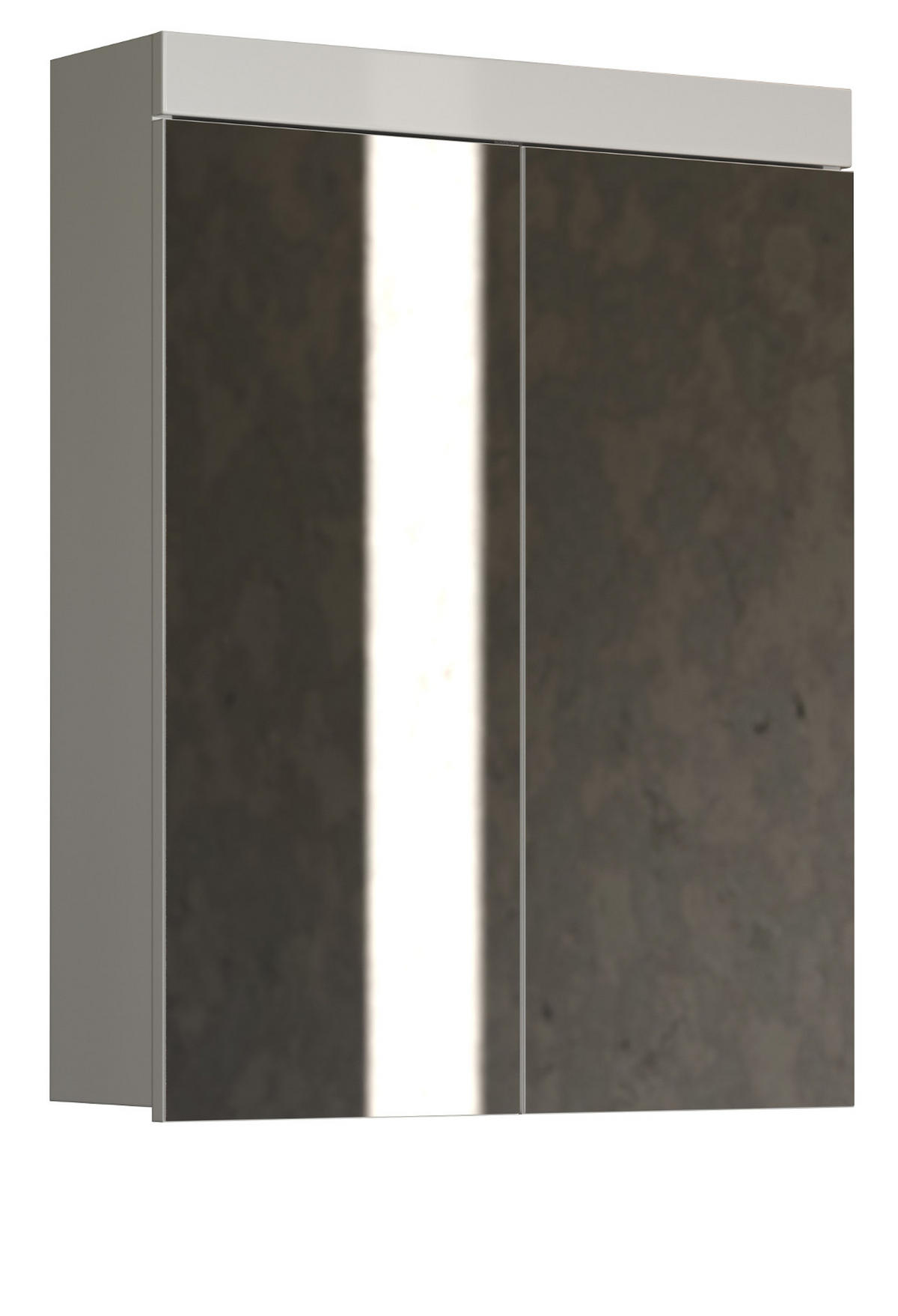 SPIEGELSCHRANK weiß Hochglanz 60 x 77 cm, Badschrank 2-türig - Weiß, Glas/Holzwerkstoff (60/77/17cm) - Top.Furn