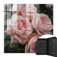 SCHLÜSSELBOX Schwarz 30x30 cm- Türöffnung nach rechts - Rosa Rosen - Pink, Metall (30/30/5cm) - TULUP