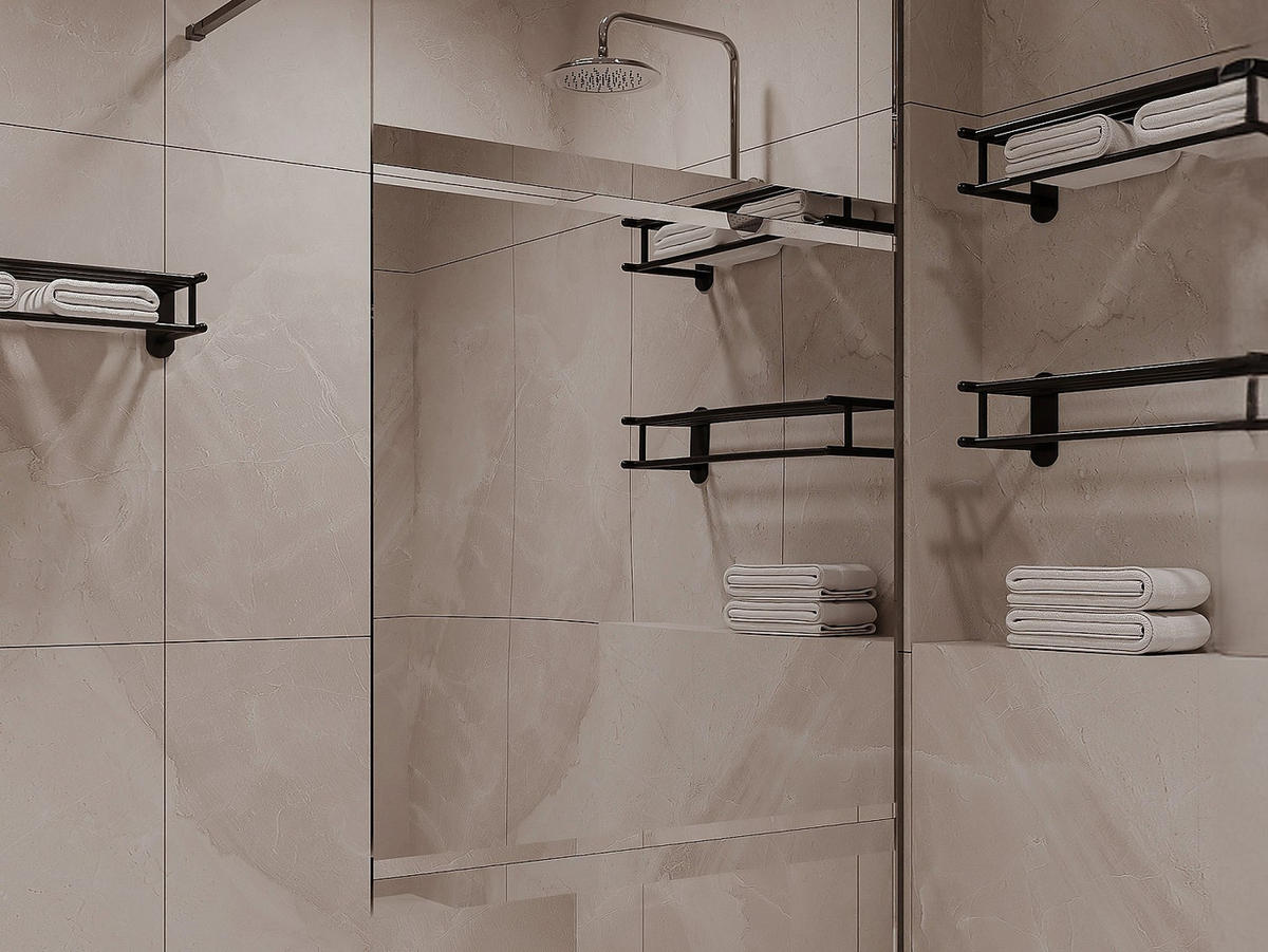 DUSCHWAND mit Spiegeleffekt für begehbare Duschen - 120 x 200 cm - ZENADO - Silberfarben, Glas (120/200cm) - Vente-Unique