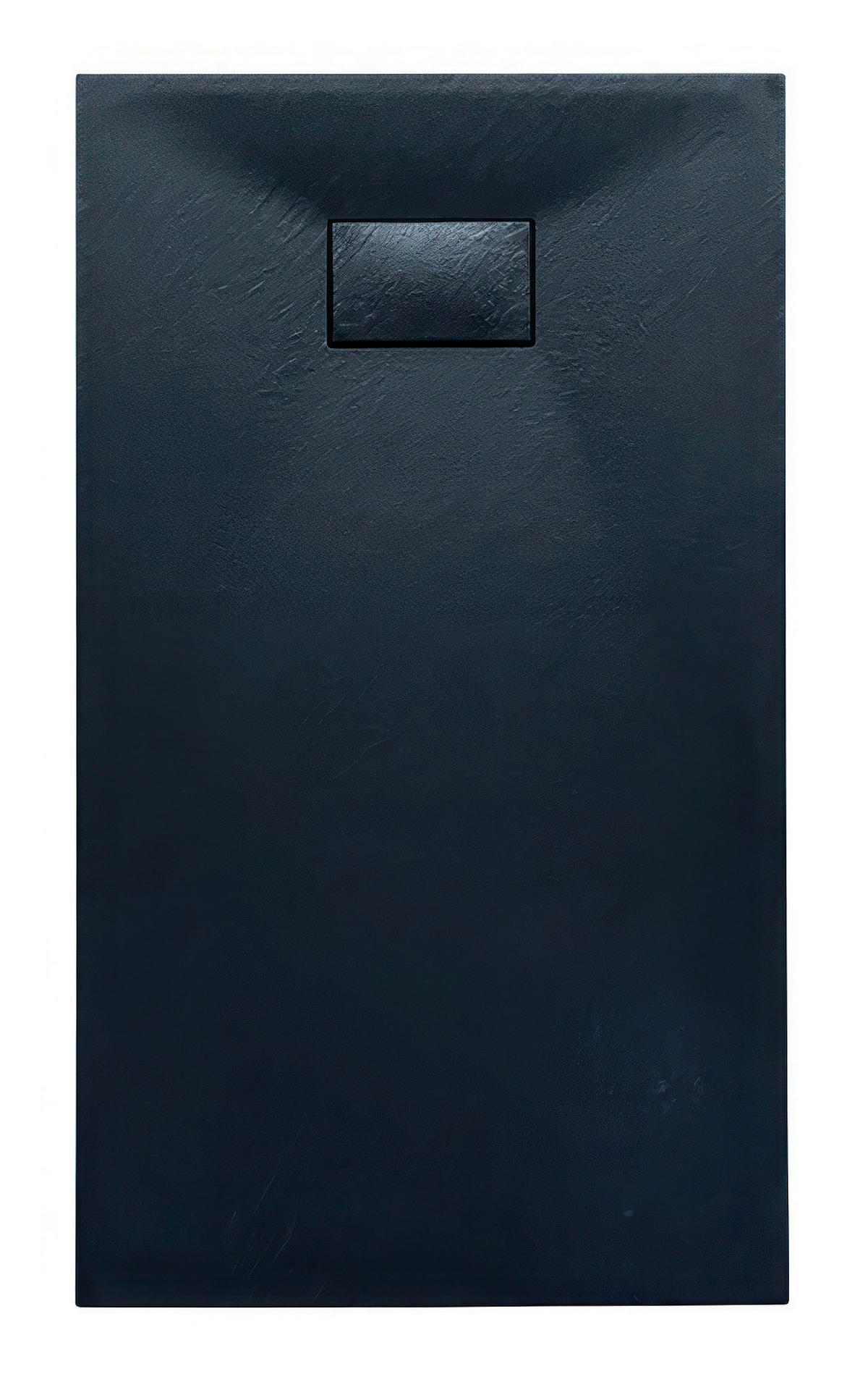 DUSCHWANNE vidar rechteckig schwarz, Steinoptik, 2-tlg. Set mit Ablaufgarnitur, 100/80/3,2 cm - Schwarz, Kunststoff (80/3.2/100cm) - bad land