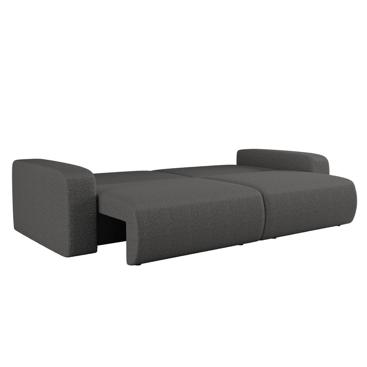 SCHLAFSOFA MILANO und Bettkasten Stoff Quelle Graphit - Graphitfarben, Holz (246/83/98cm) - Kaiser Möbel