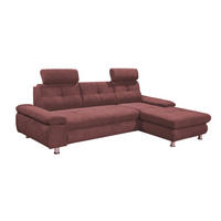ECKSOFA mit Schlaffunktion und Bettkasten, Brego-Stoff - Chromfarben/Pink, Textil/Metall (177/274cm) - ed exciting design