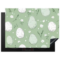 HERDABDECKPLATTE Grün - Eier - Muster Herdabdeckung Induktionsfeld 70x52 cm - Waldgrün, Kunststoff (70/52/0.2cm) - MuchoWow