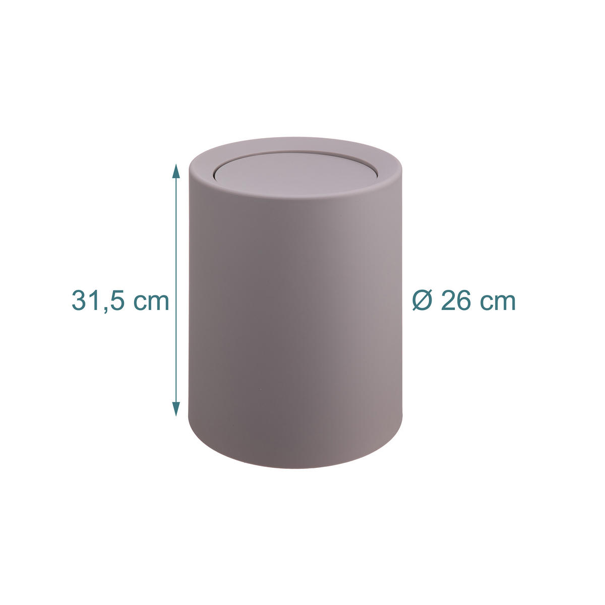 MÜLLEIMER - Beige, Kunststoff (26/31.5/26cm) - Relaxdays