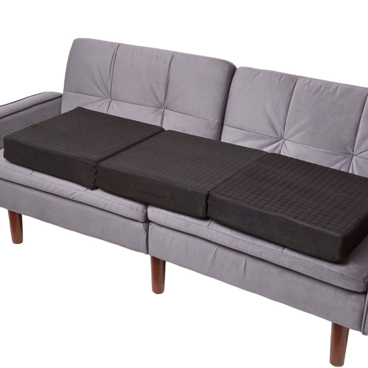 SOFA-AUFLAGE Velours schwarz 150/50/10 cm – langes Sitzkissen orthopädisch - Schwarz, Textil (150/50/10cm) - Homescapes