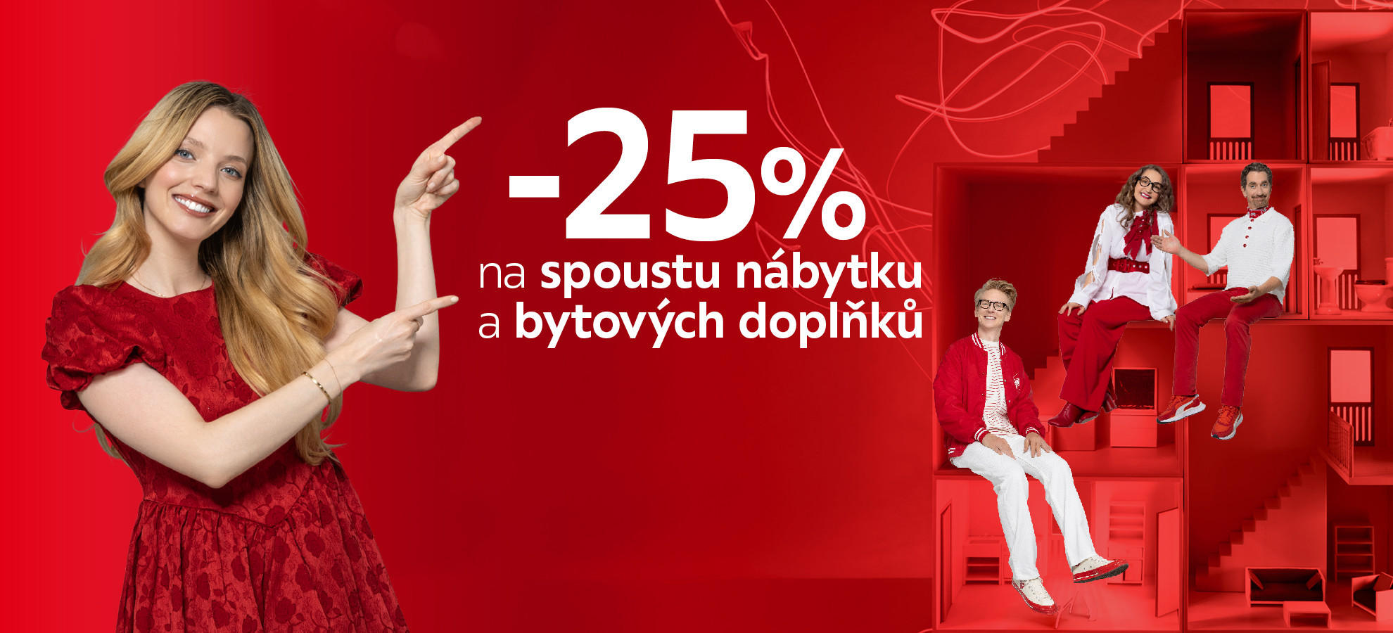 -25 % na spoustu nábytku a bytových doplňků