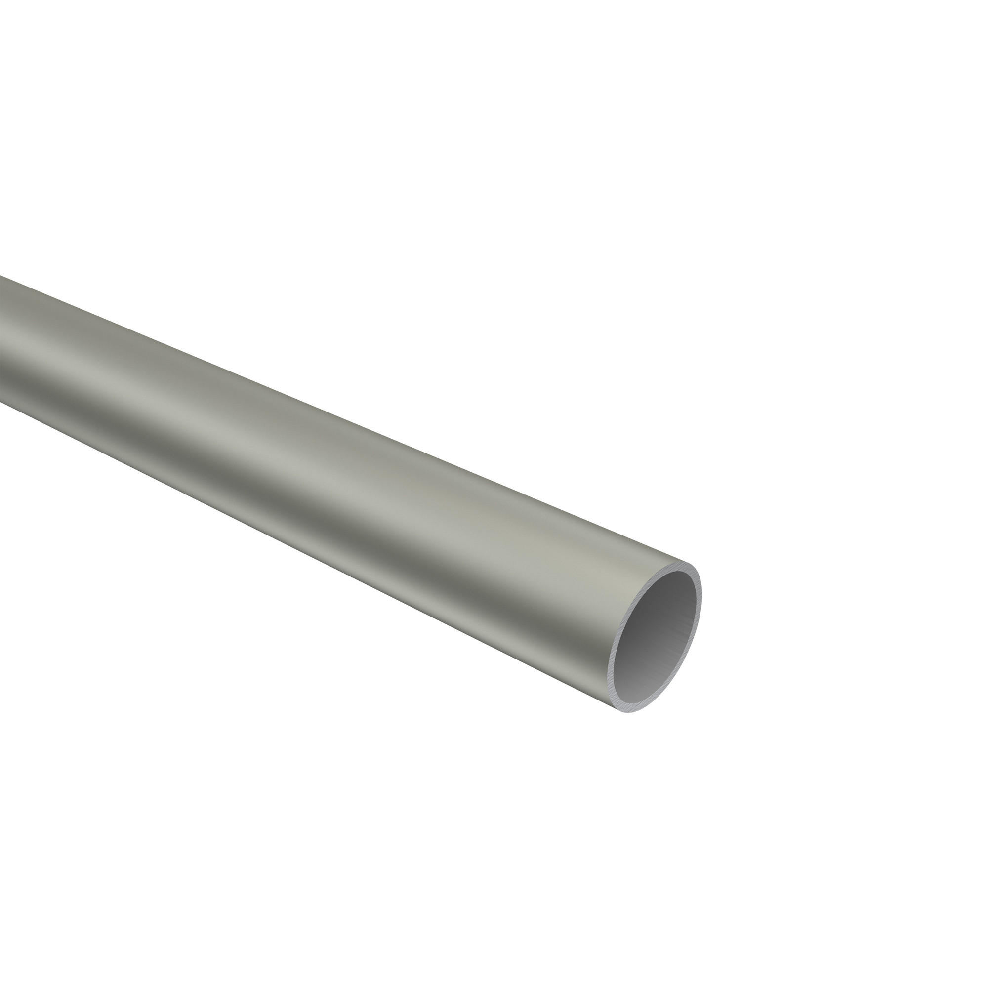 RUNDROHR 100 cm, 16 mm Ø Chrom matt - Nickelfarben, Metall (100cm) - INTERDECO