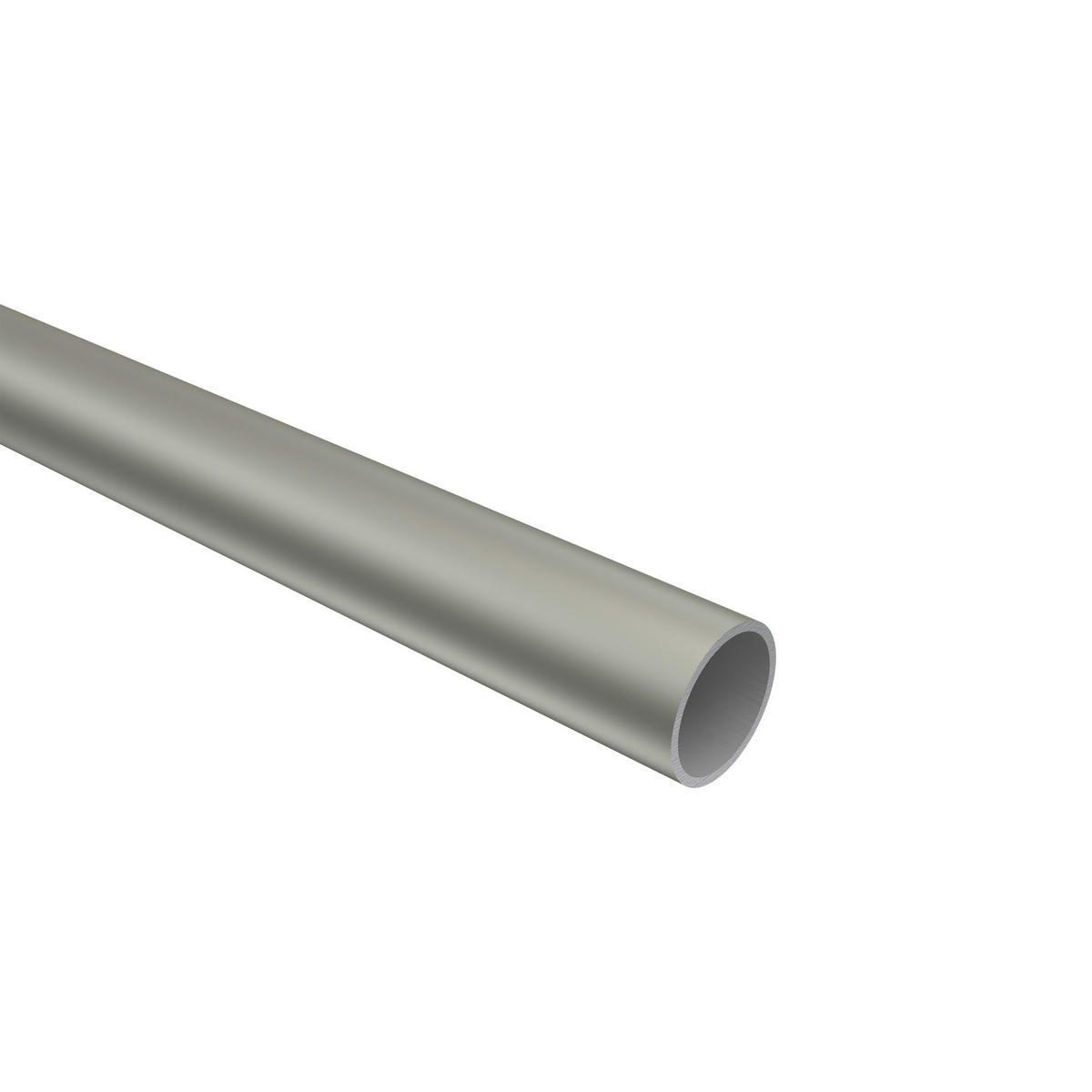 RUNDROHR 180 cm, 16 mm Ø Chrom matt - Nickelfarben, Metall (180cm) - INTERDECO