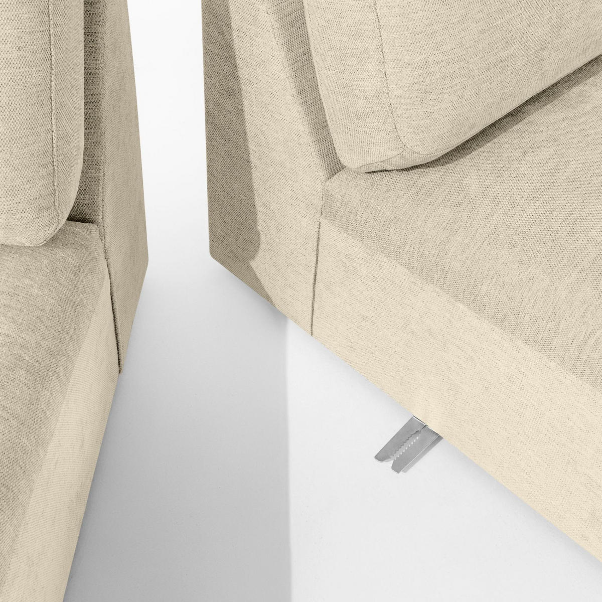 5-SITZER ECKSOFA ZUCCO Chenille links, Creme - Creme, Textil (430/84/105cm) - KONSIMO®