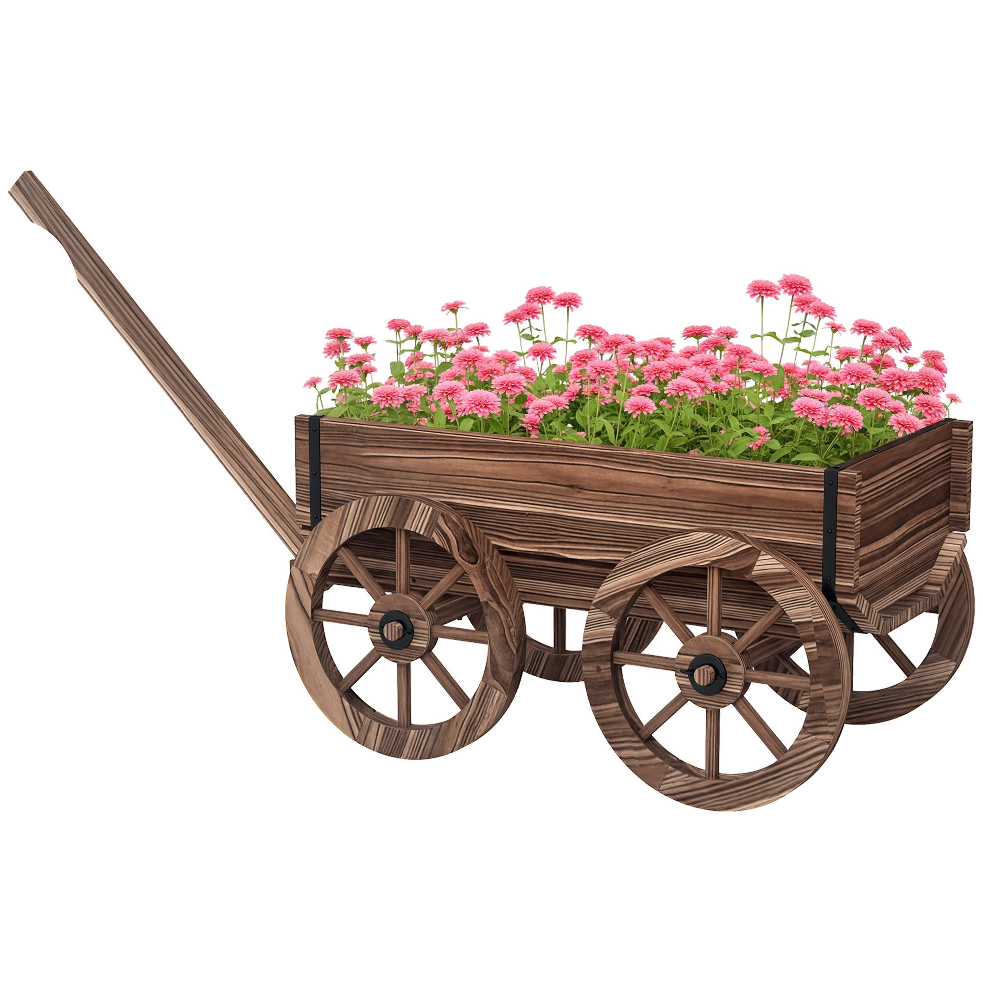 HOCHBEET DE-12265 mit Rollen u. Griff, 120/41/54 cm Braun - Braun, Holz (120/54/41cm) - ComfortXL