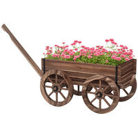 HOCHBEET DE-12265 mit Rollen u. Griff, 120/41/54 cm Braun - Braun, Holz (120/54/41cm) - ComfortXL
