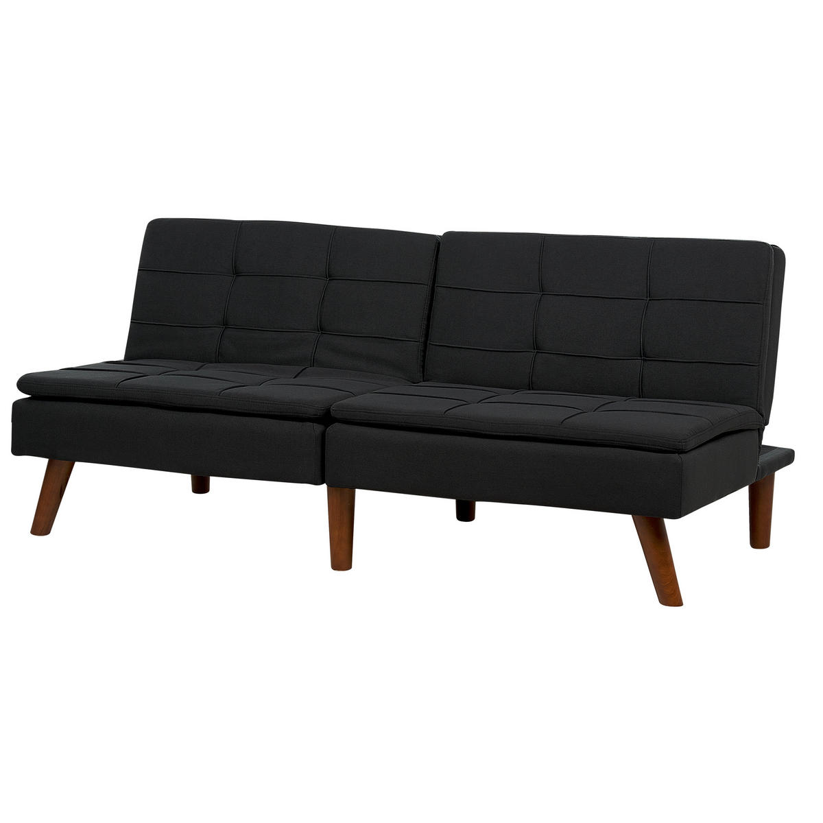3-SITZER-SCHLAFSOFA schwarz/dunkelbraun Ronne - Dunkelbraun/Schwarz, Textil (180/76/83cm) - Beliani