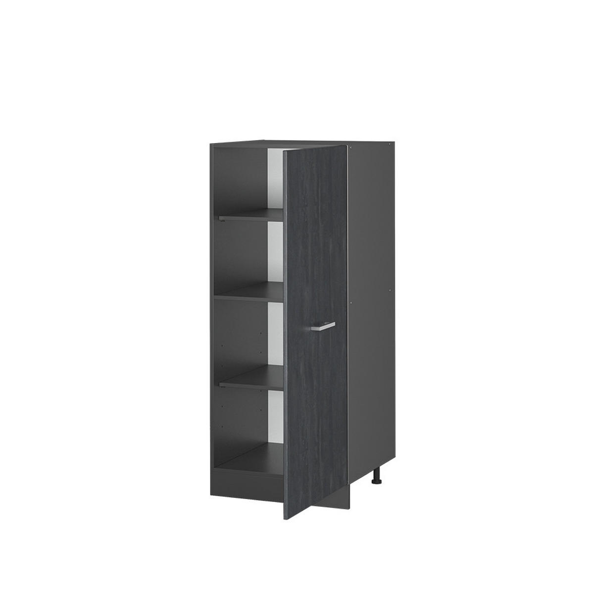 HOCHSCHRANK R-Line Schwarz Beton 60 cm - Anthrazit/Schwarz, Holzwerkstoff (60/143/57cm) - Vicco