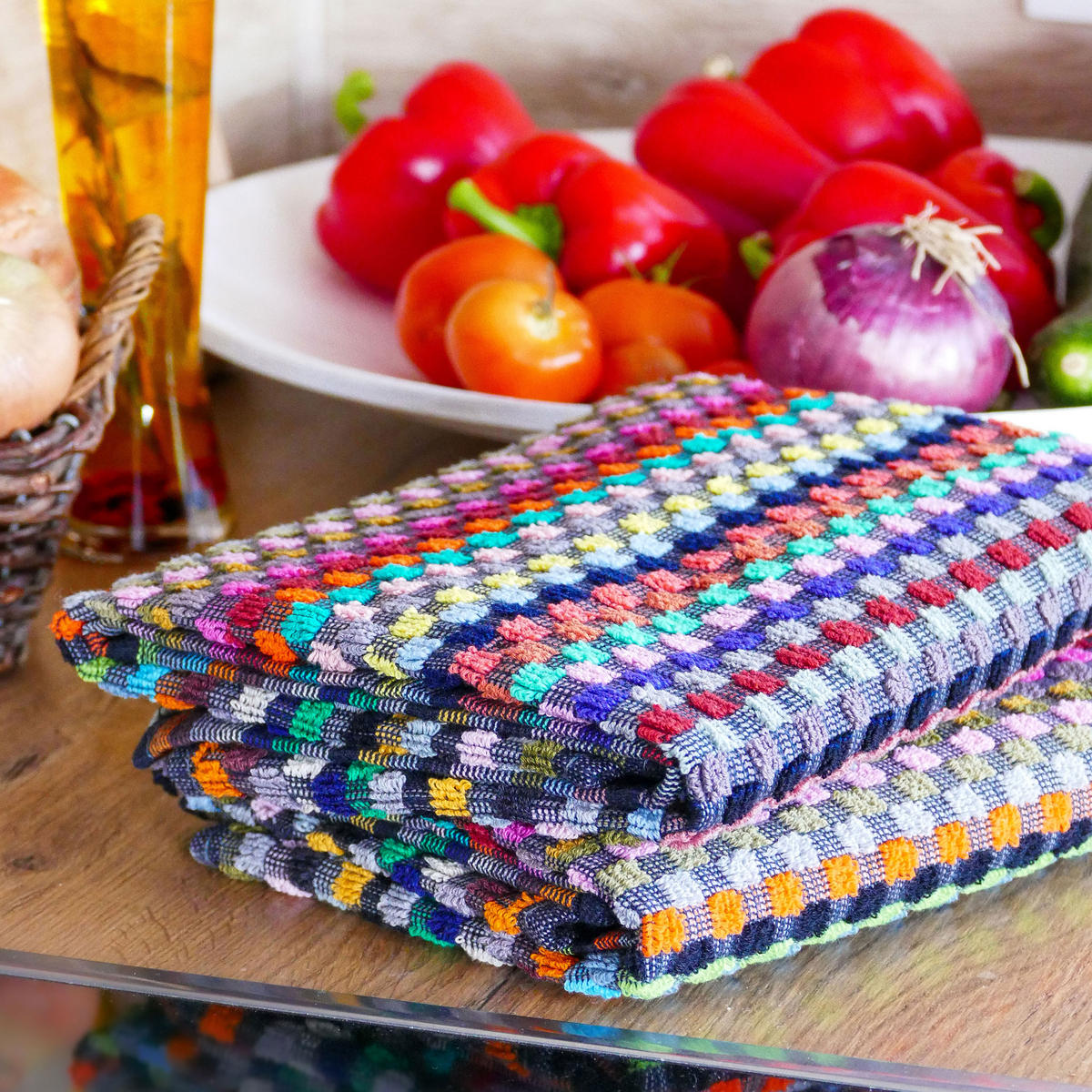 GESCHIRRTÜCHER, 5er-Set, 45x90 cm, 100% Baumwolle, bunt - Multicolor, Textil (45/90cm) - Zollner