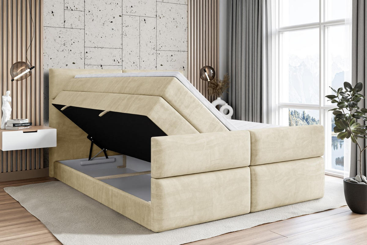 BOXSPRINGBETT BOXI3-Z KING - 180x200 - H3/H4 - Beige - Beige, Holzwerkstoff (180/200cm) - ALTDECOR