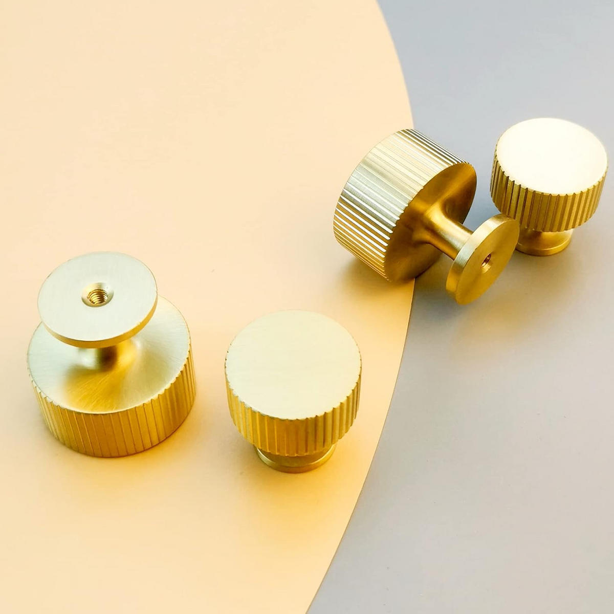 SCHRANKKNOPF Gold 4er-Set 28x28 mm - Orange, Metall (0.28/1.9/0.28cm)